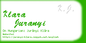 klara juranyi business card